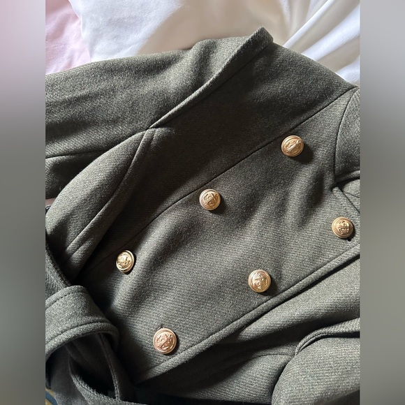 ZARA Double Breasted Wool Blend Coat - Picture 3 of 12